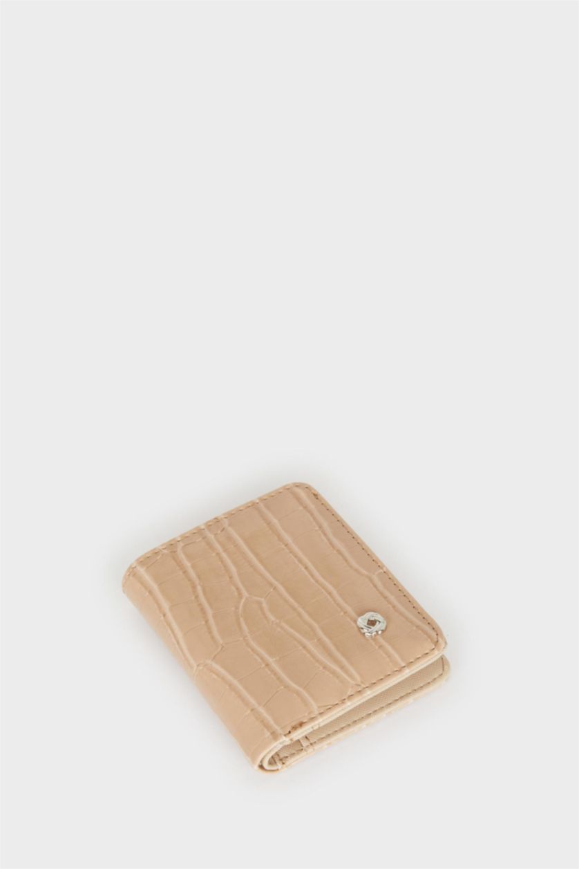 Woman Beige Woman Faux Leather Wallets