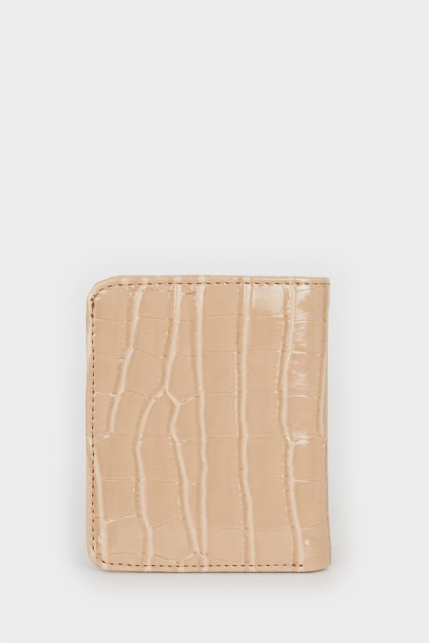 Woman Beige Woman Faux Leather Wallets