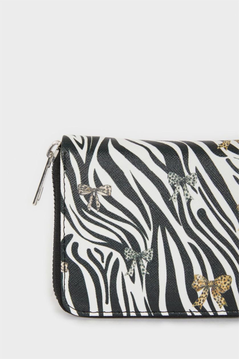 Kadın Karma Kadın Zebra Desenli Suni Deri Cüzdan