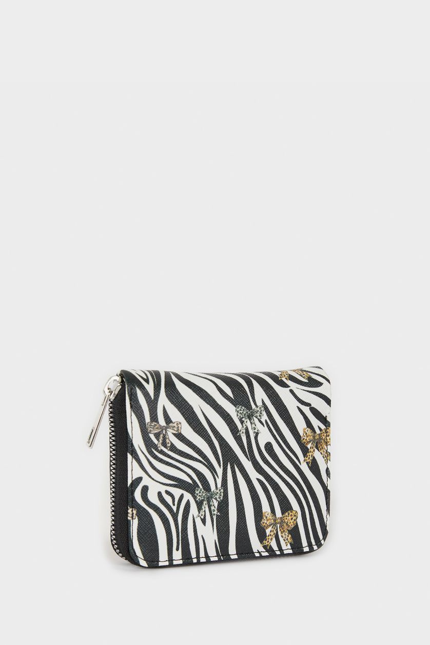 Kadın Karma Kadın Zebra Desenli Suni Deri Cüzdan