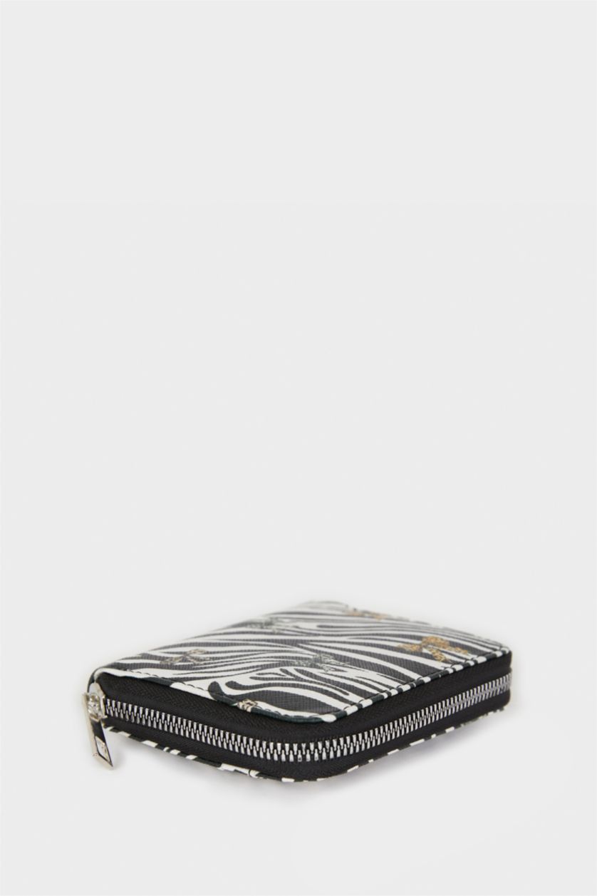 Kadın Karma Kadın Zebra Desenli Suni Deri Cüzdan