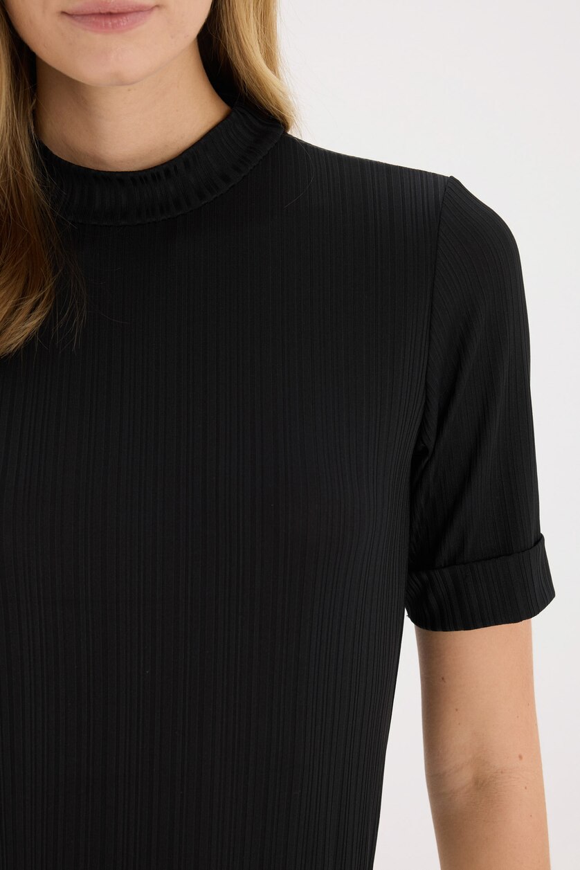 WOMAN Black Slim Fit Camisole Short Sleeve T-Shirt