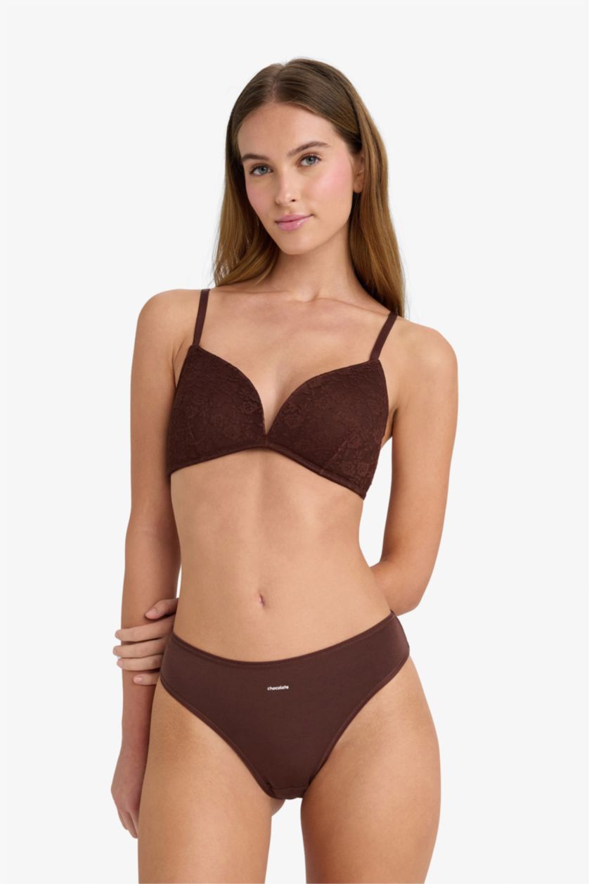 Kadın Kahve Pedli Dantelli Bra-Fall in Love