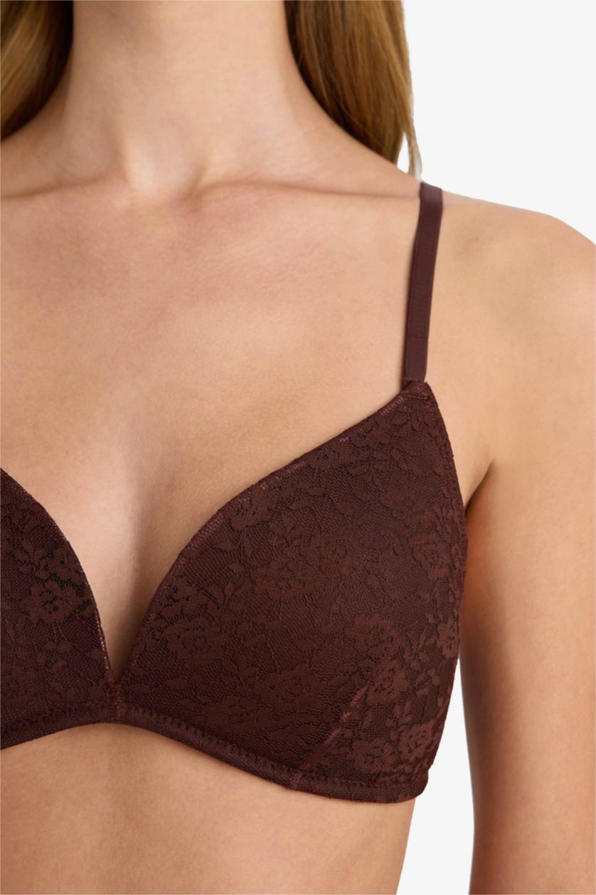 Kadın Kahve Pedli Dantelli Bra-Fall in Love