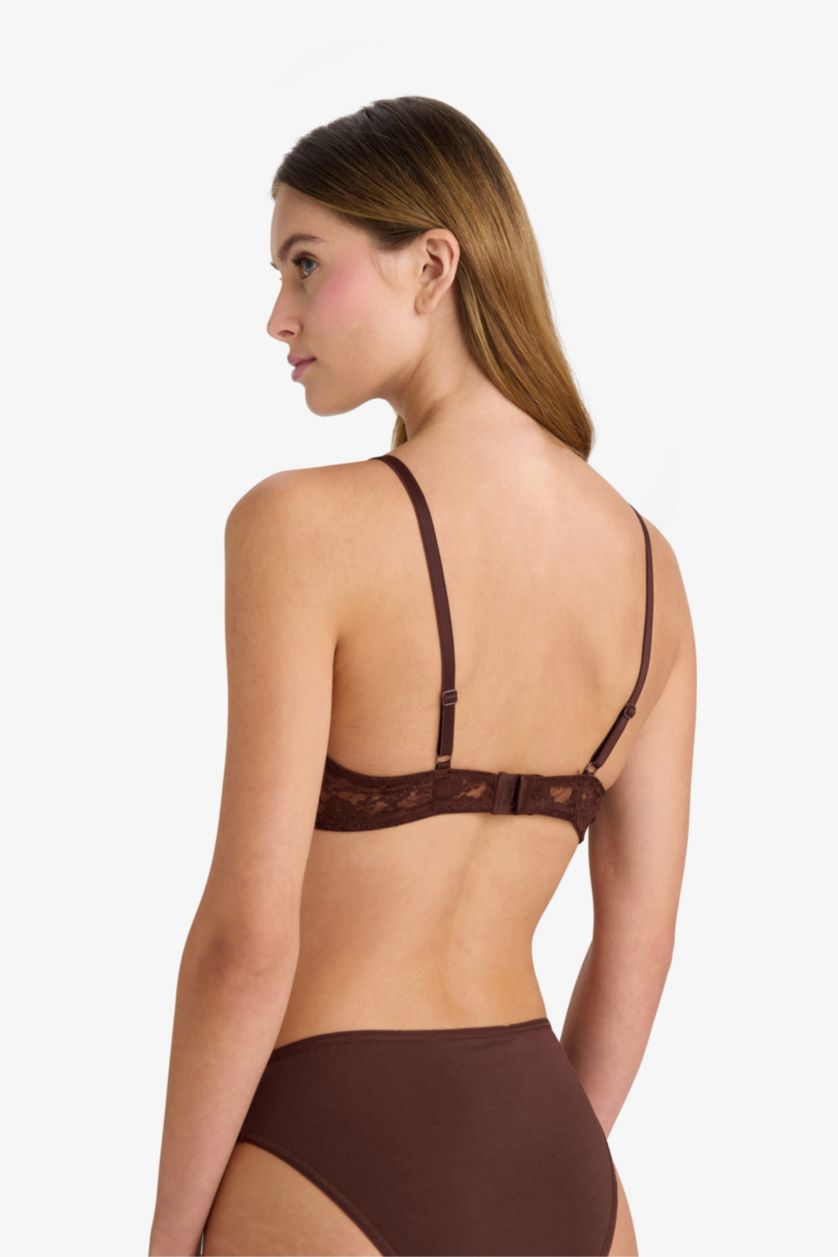 Kadın Kahve Pedli Dantelli Bra-Fall in Love