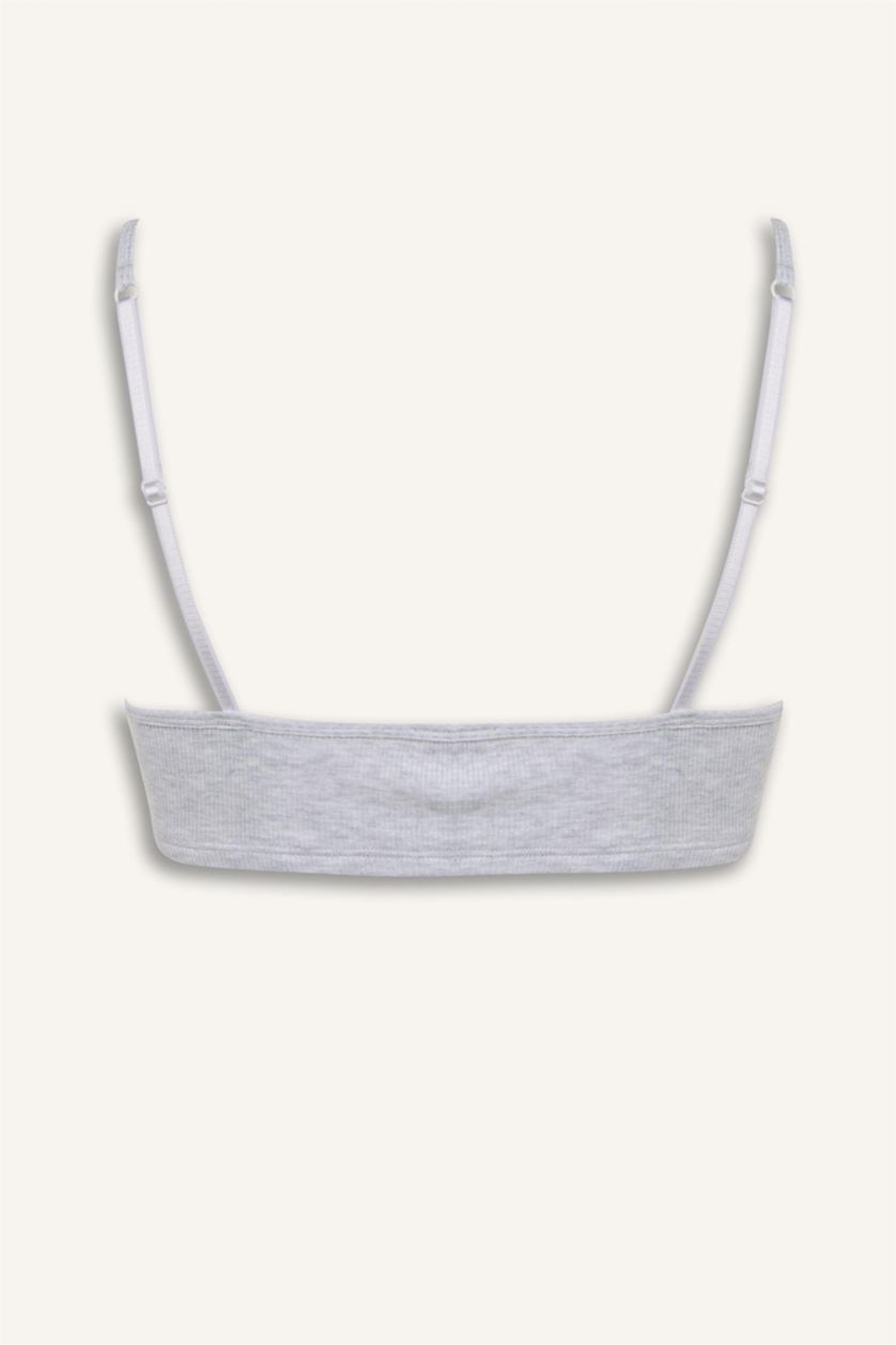 Kadın Gri Melanj Çıkarılabilir Pedli Ribana Bra