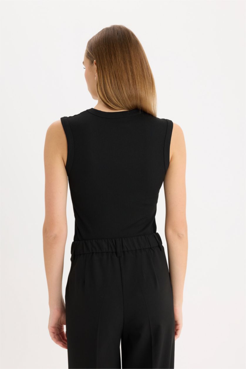 نساء أسود ديباردور مضلع سليم برقبة V