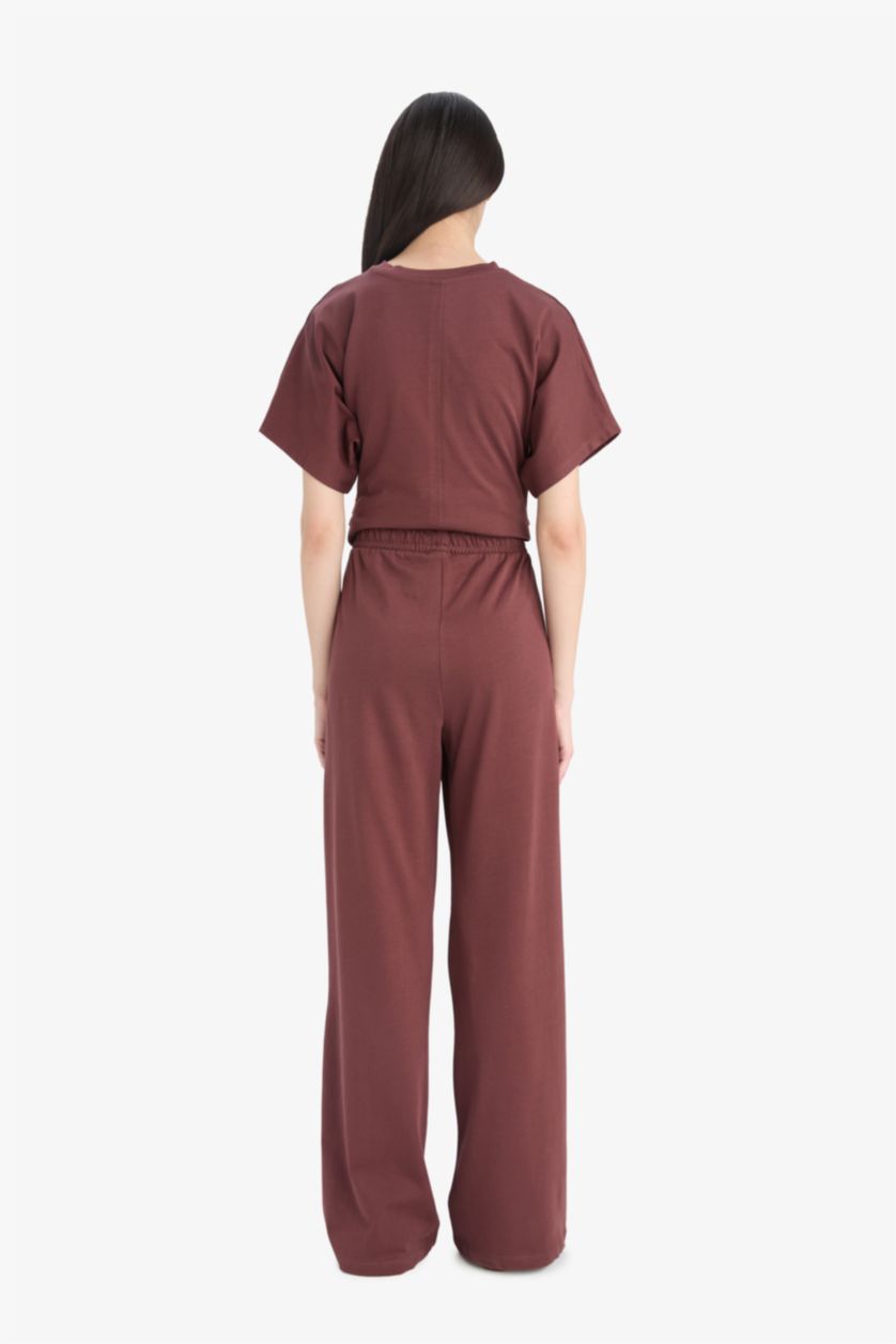 حريمي خمري بنطلون وايد ليج بريميوم