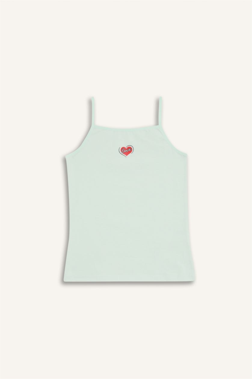 Kız Çocuk - Genç Kız Açık Mint Kız Çocuk Çiçekli 2'li Atlet