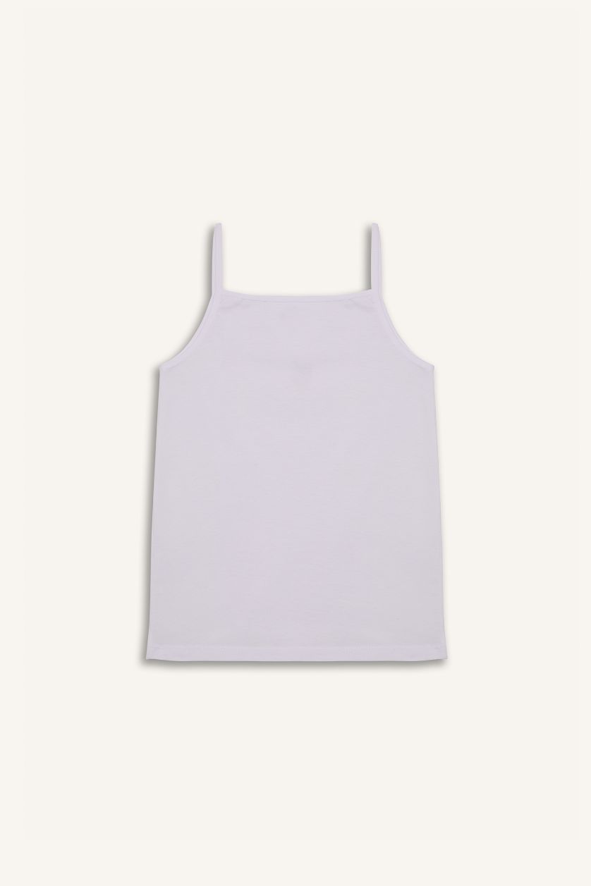 Kız Çocuk - Genç Kız Açık Pembe %100 Pamuklu Meyve Desenli 2'li Atlet Kız Çocuk