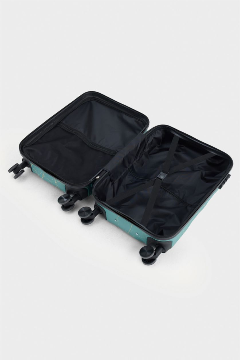 Kadın Petrol-Küçük Unisex Sert Kapaklı Çekçekli Küçük Boy  Valiz