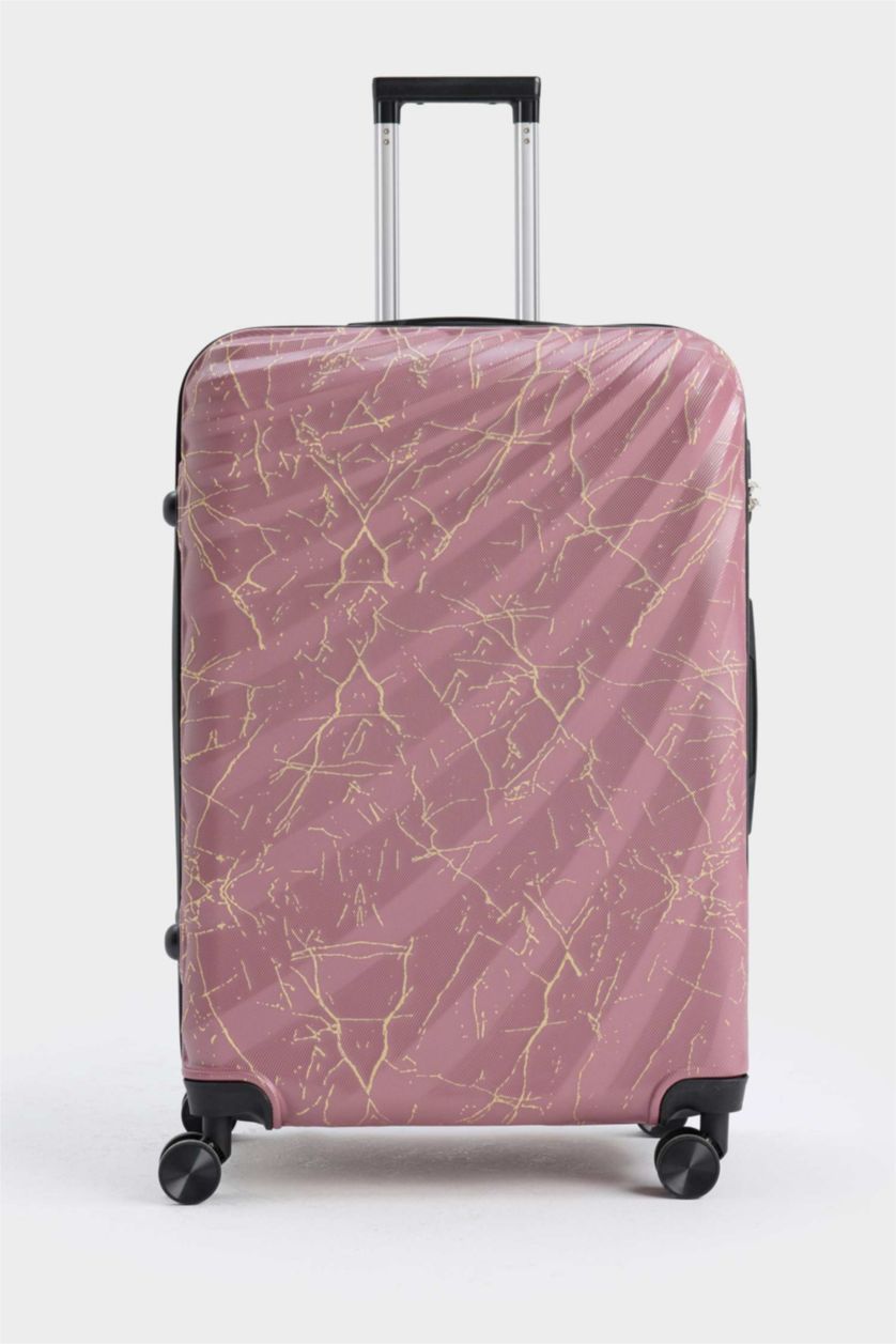 Kadın Rose Büyük Unisex Sert Kapaklı Çekçekli Büyük Boy Valiz