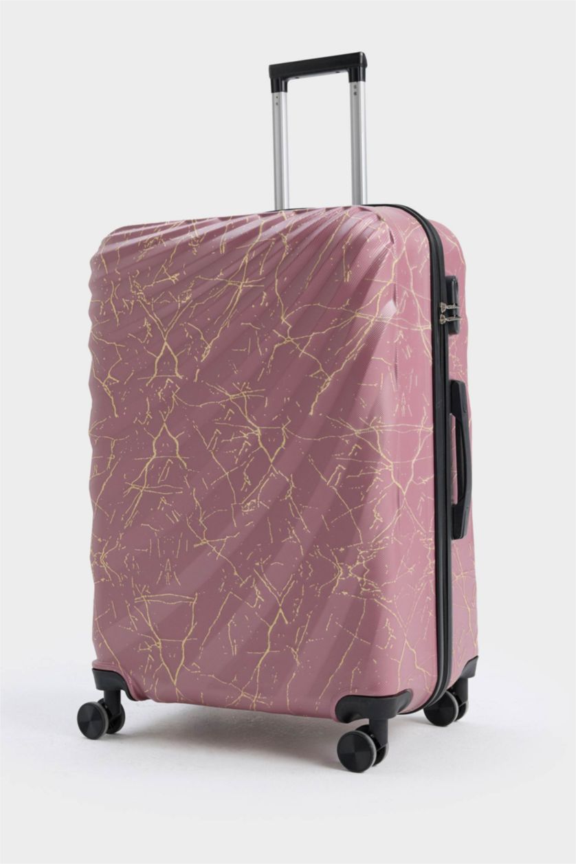 Kadın Rose Büyük Unisex Sert Kapaklı Çekçekli Büyük Boy Valiz