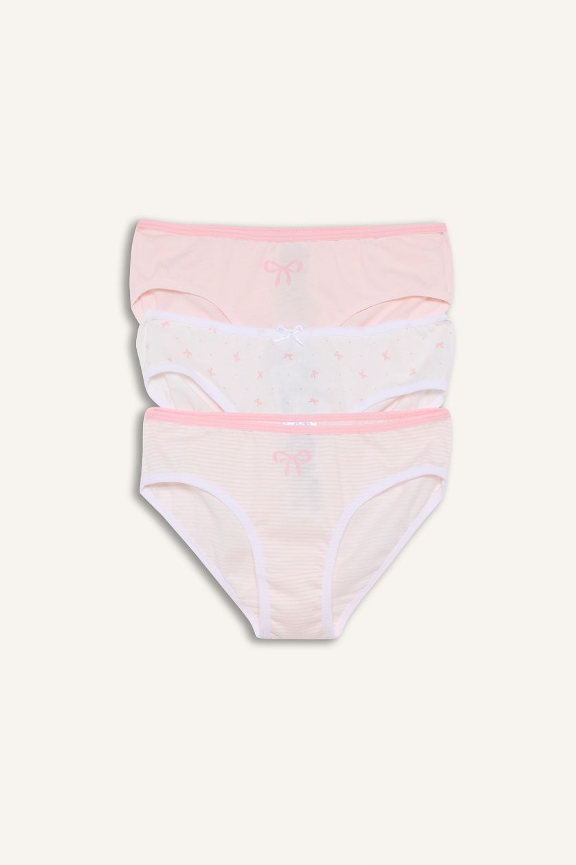 Girls & Teens Light Pink Girl Patterned 3 Piece Panties