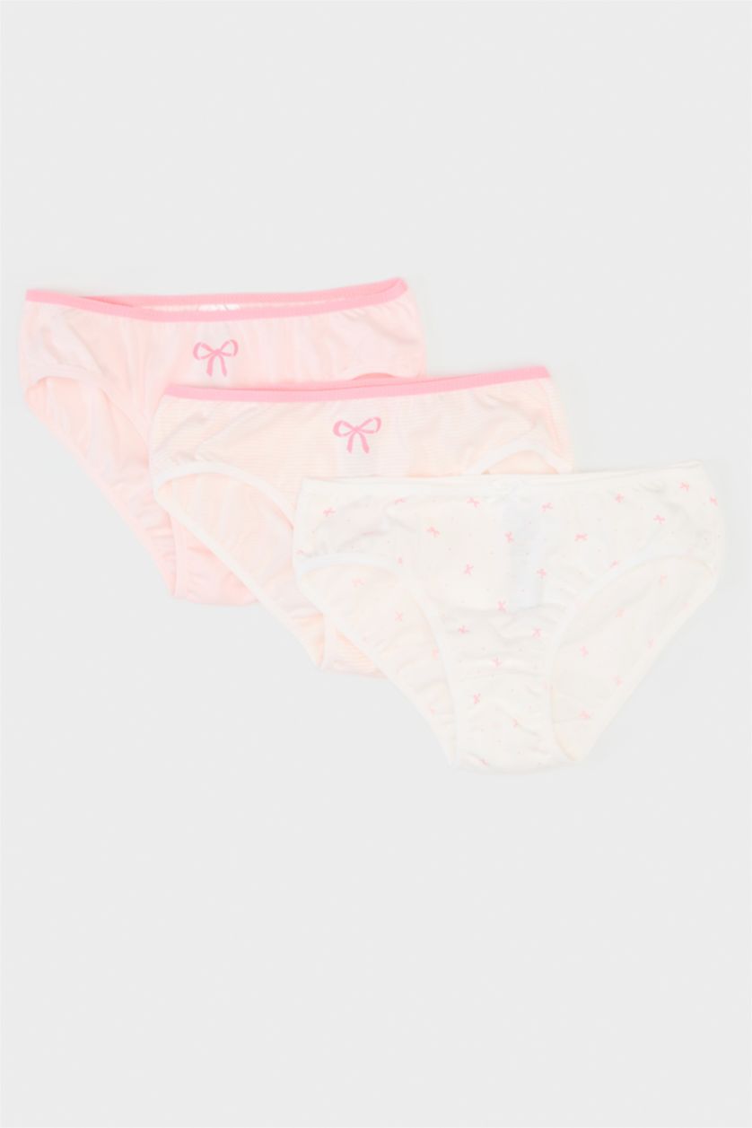 GIRLS & TEENS Light Pink Girl Patterned 3 Piece Slip Panties