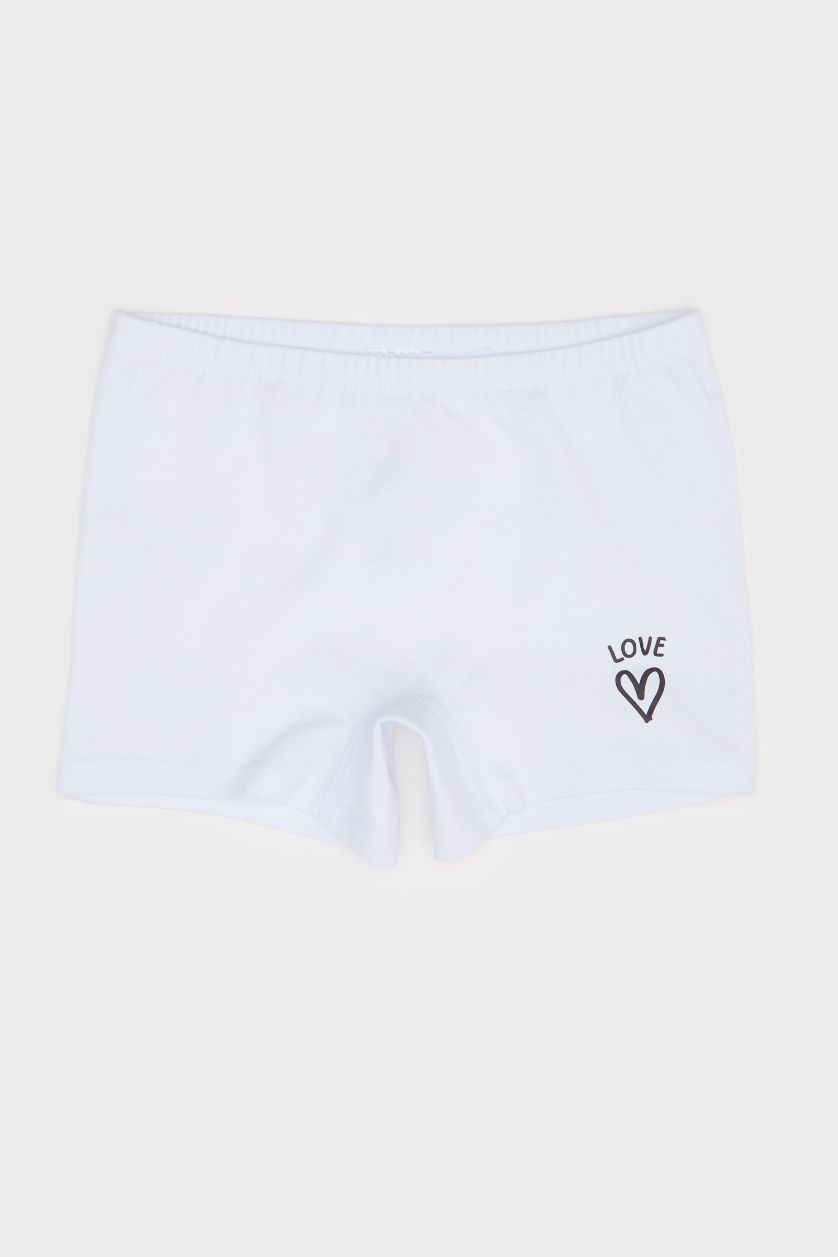 Girls & Teens White Girl Heart Patterned 2 Piece Boxers