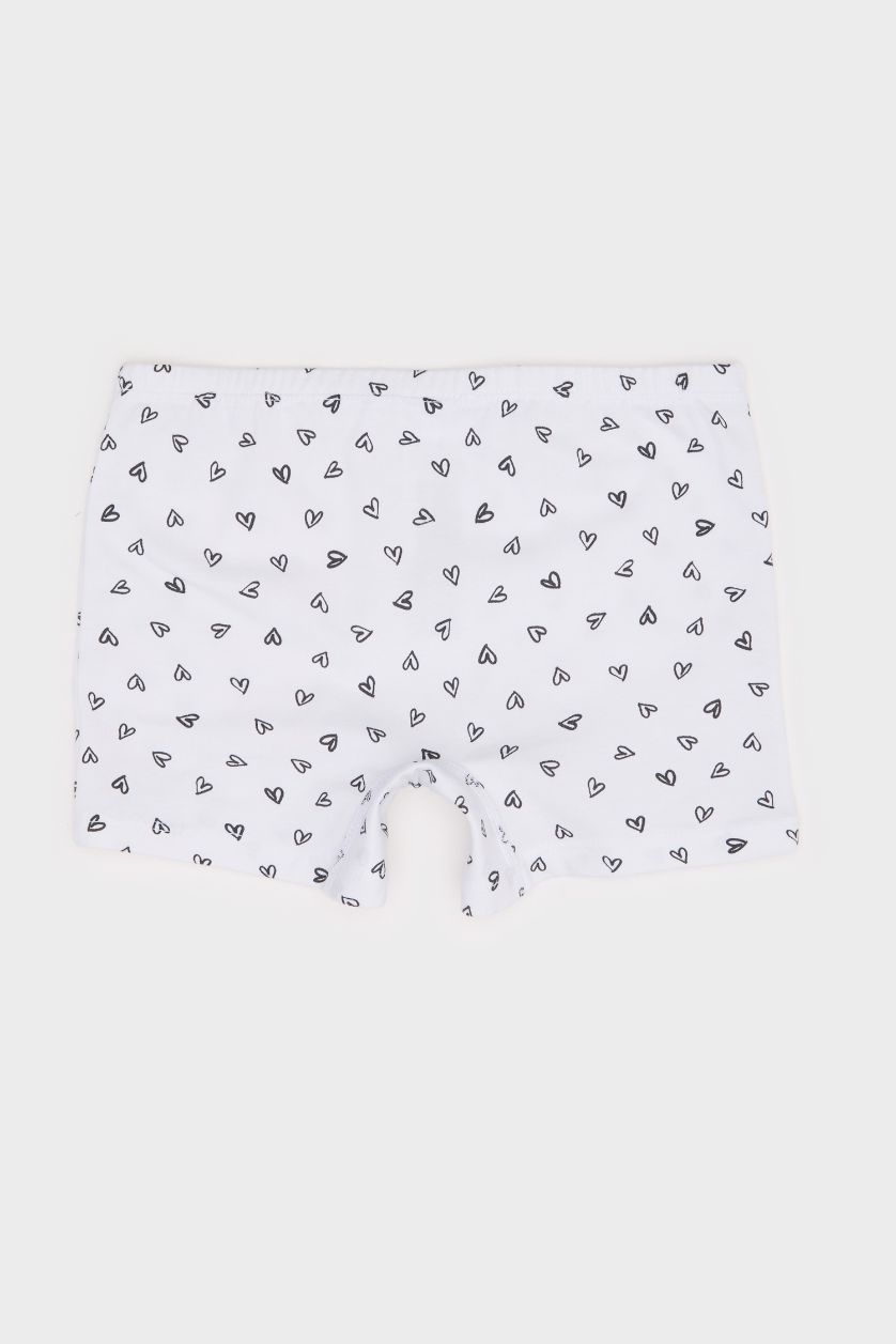 Girls & Teens White Girl Heart Patterned 2 Piece Boxers
