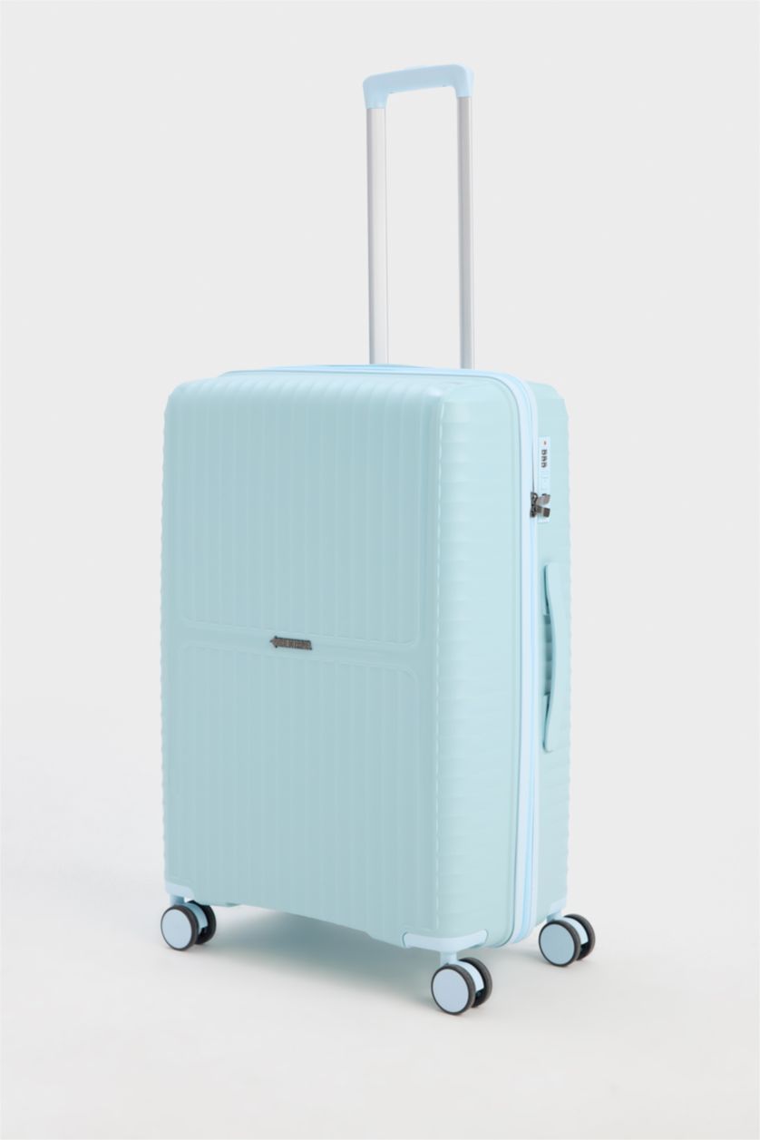 Kadın Baby Blue-Orta Unisex Sert Kapaklı Çekçekli Orta Boy Valiz