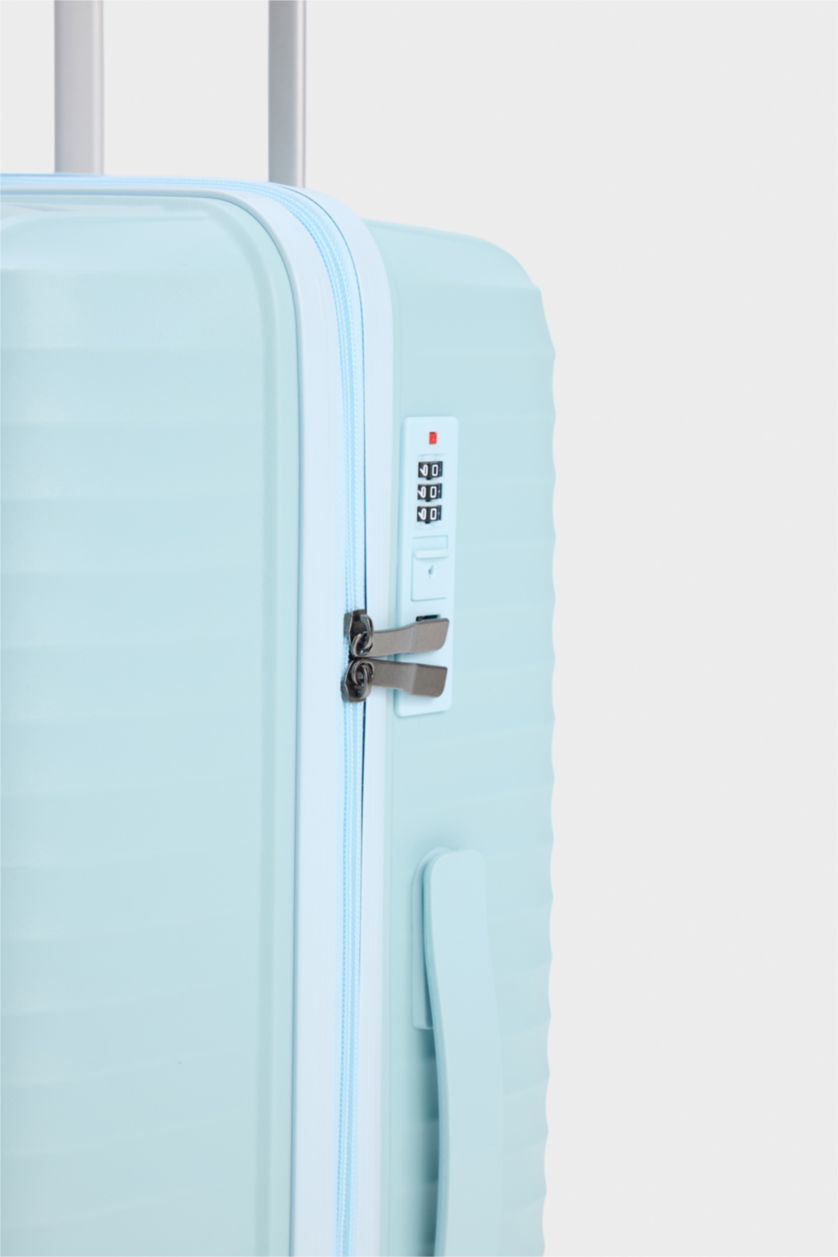 Kadın Baby Blue-Orta Unisex Sert Kapaklı Çekçekli Orta Boy Valiz