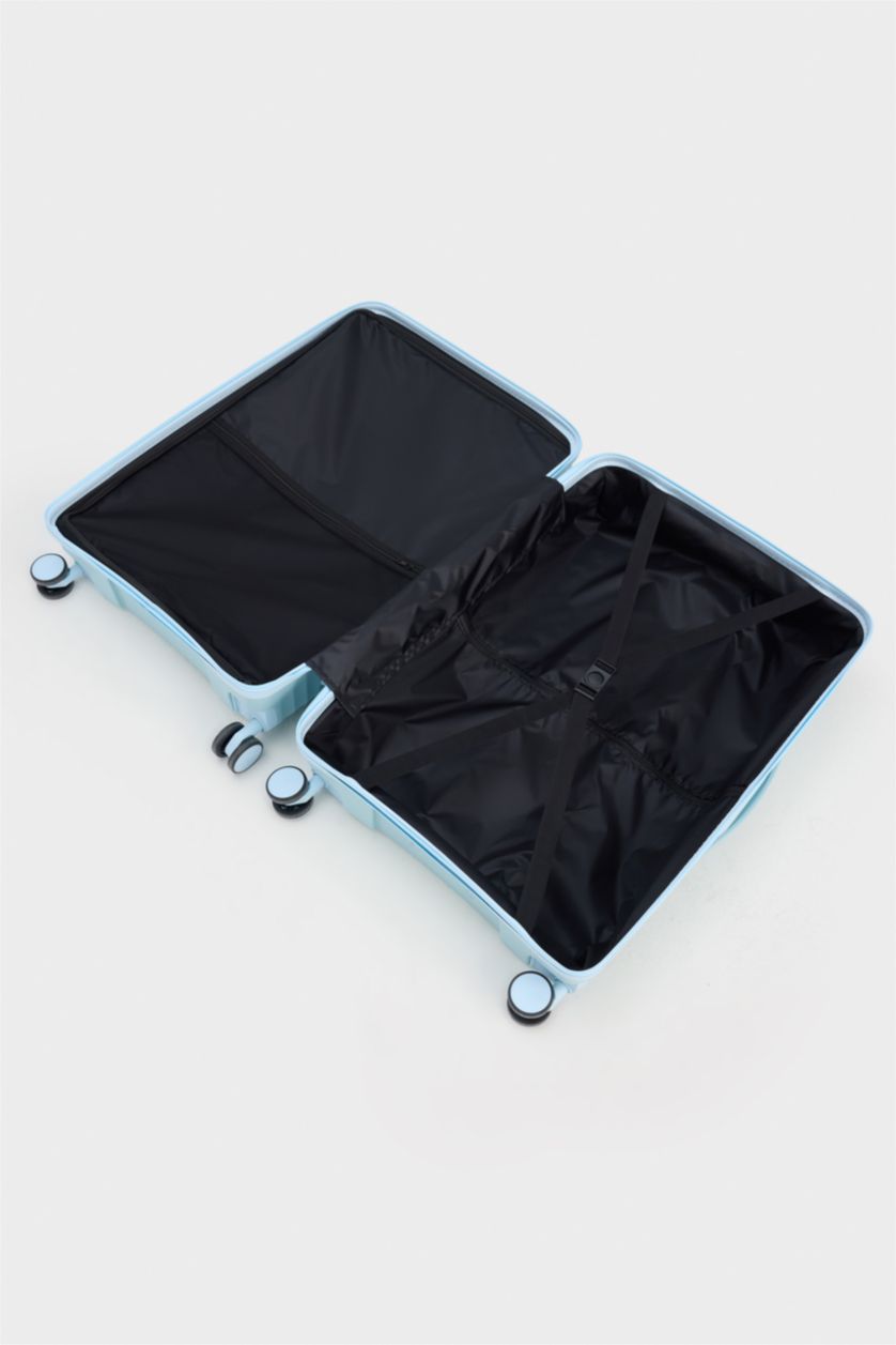 Kadın Baby Blue-Orta Unisex Sert Kapaklı Çekçekli Orta Boy Valiz