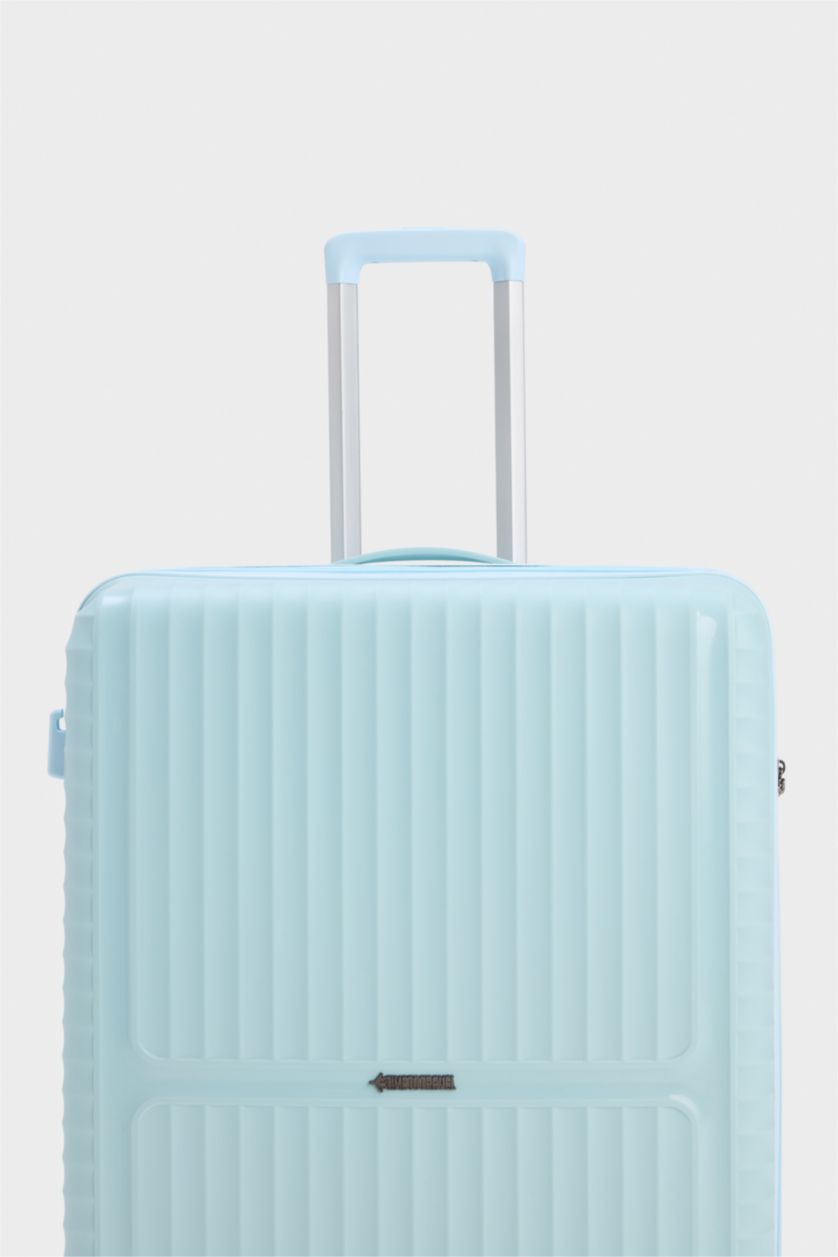 Kadın Baby Blue-Büyük Unisex Sert Kapaklı Çekçekli Büyük Boy  Valiz