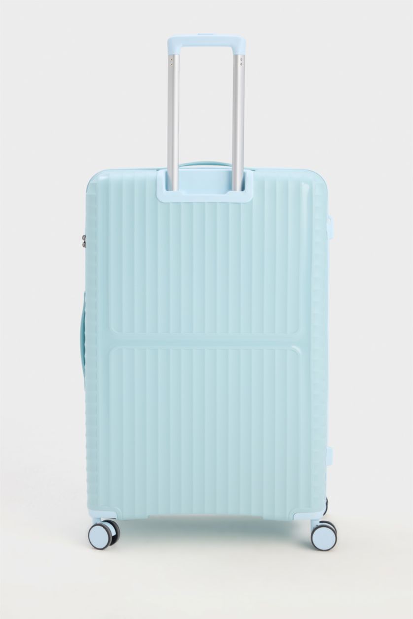 Kadın Baby Blue-Büyük Unisex Sert Kapaklı Çekçekli Büyük Boy  Valiz