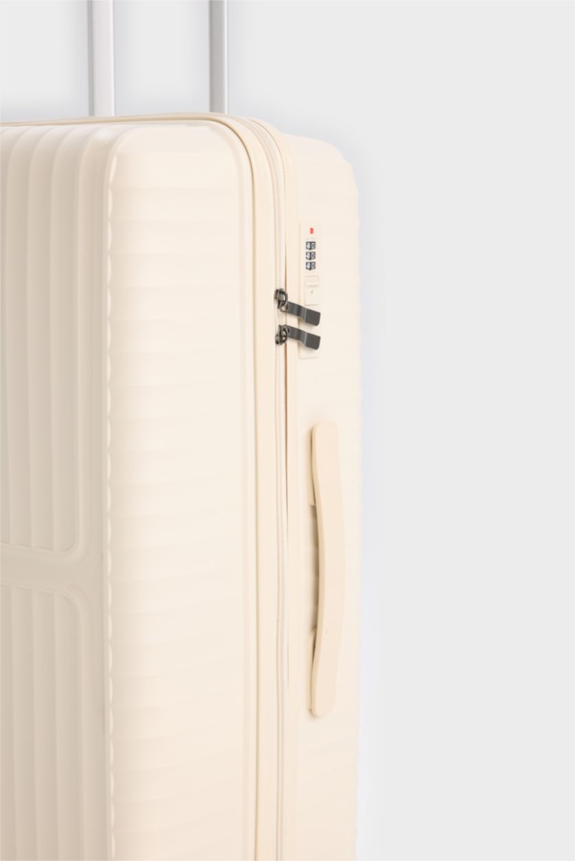 Kadın Cream Orta Kadın Sert Kapaklı Çekçekli Orta Boy Valiz