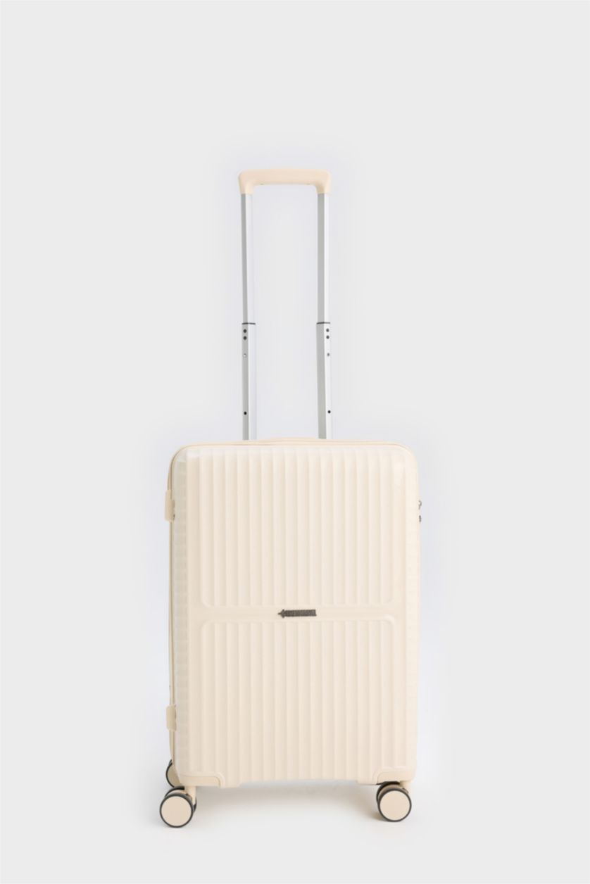 Kadın Cream Kucuk Kadın Sert Kapaklı Çekçekli Küçük Boy  Valiz