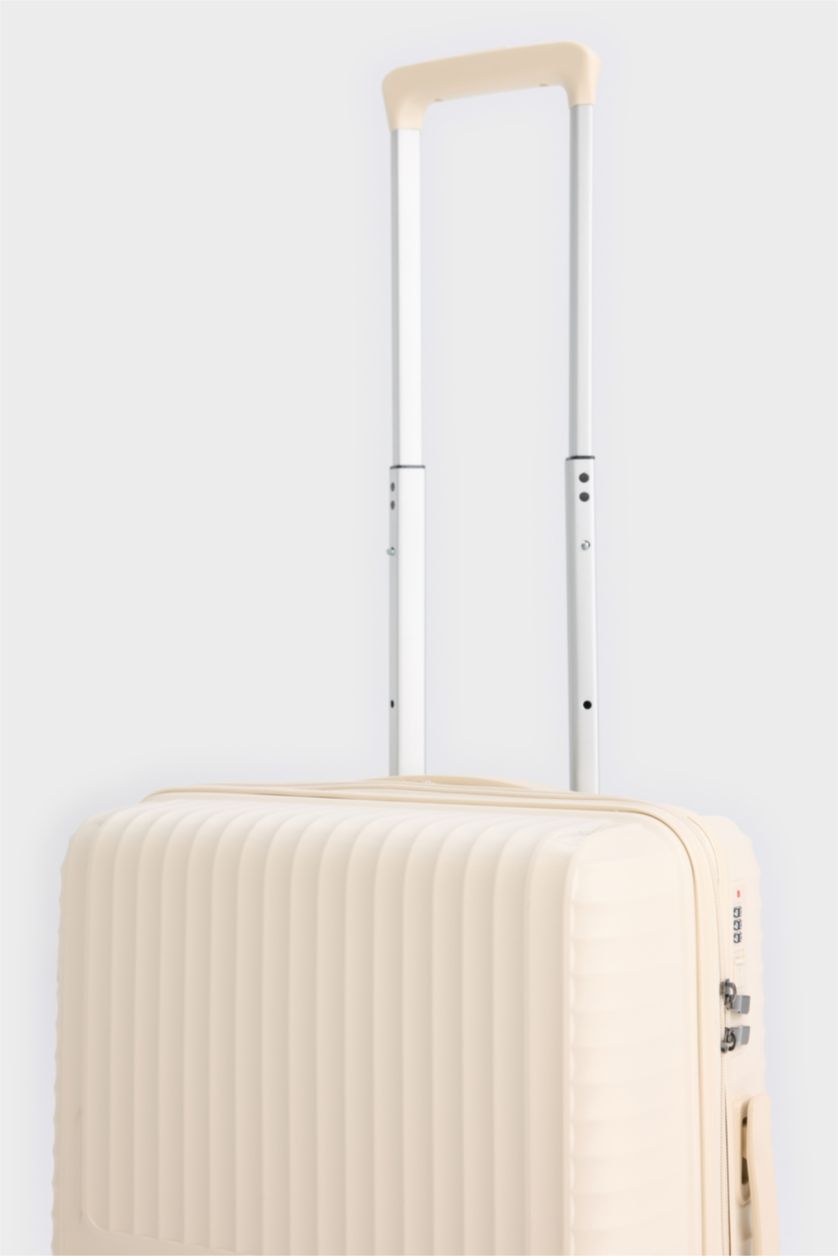 Kadın Cream Kucuk Kadın Sert Kapaklı Çekçekli Küçük Boy  Valiz