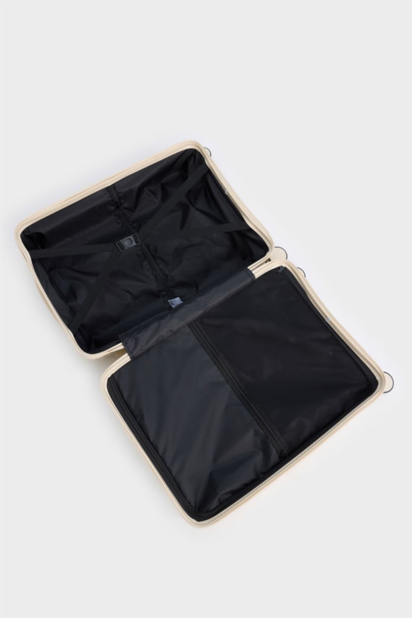 Kadın Cream Kucuk Kadın Sert Kapaklı Çekçekli Küçük Boy  Valiz