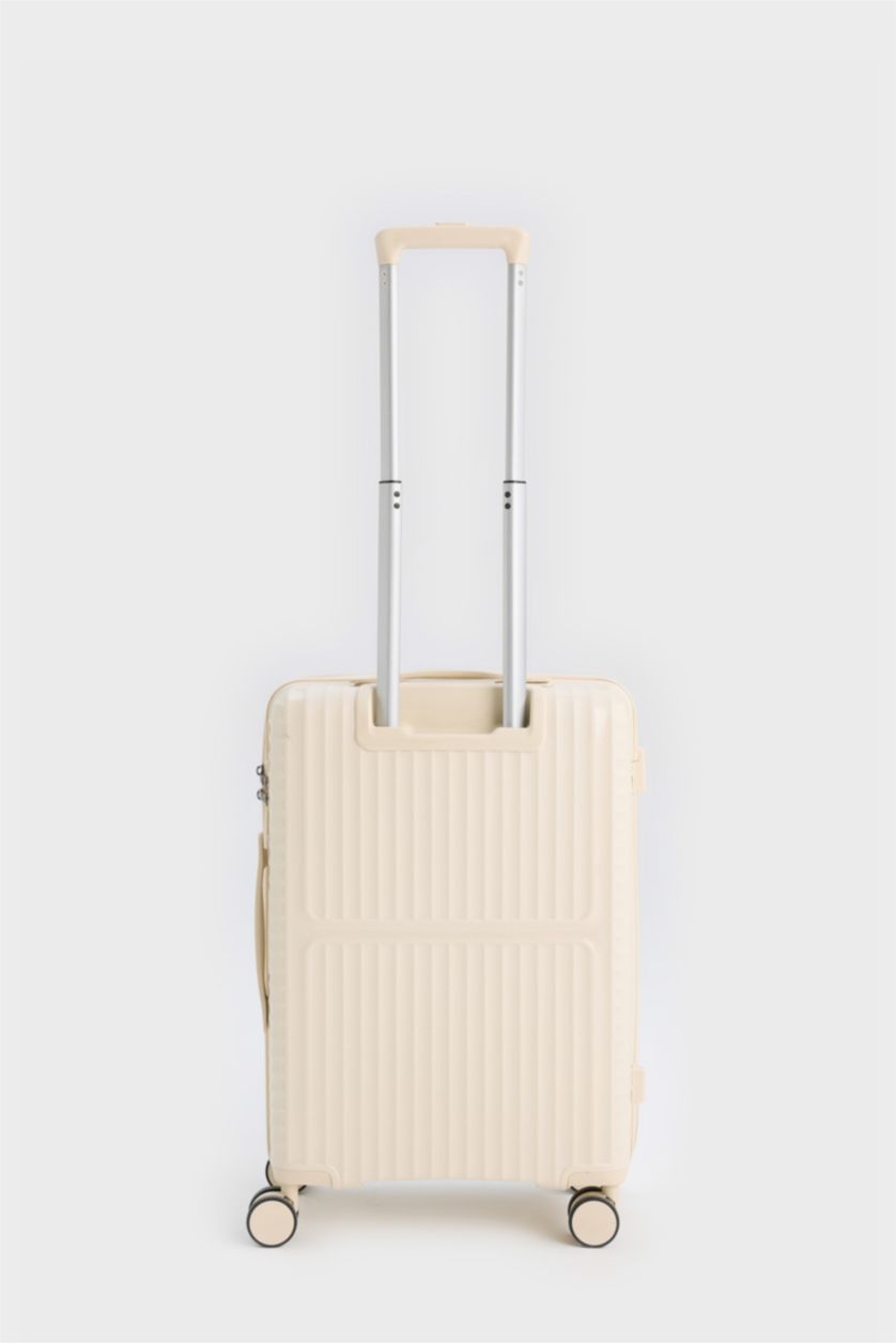 Kadın Cream Kucuk Kadın Sert Kapaklı Çekçekli Küçük Boy  Valiz