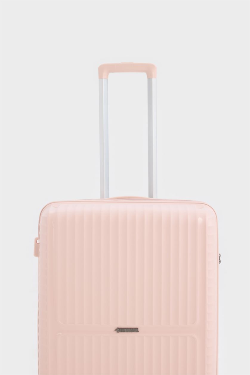 Kadın Açık Pembe Orta Kadın Sert Kapaklı Çekçekli Orta Boy  Valiz