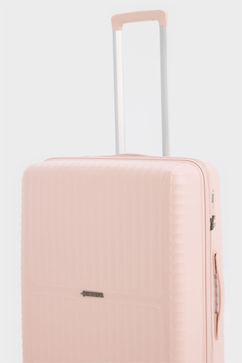 Kadın Açık Pembe Orta Kadın Sert Kapaklı Çekçekli Orta Boy  Valiz