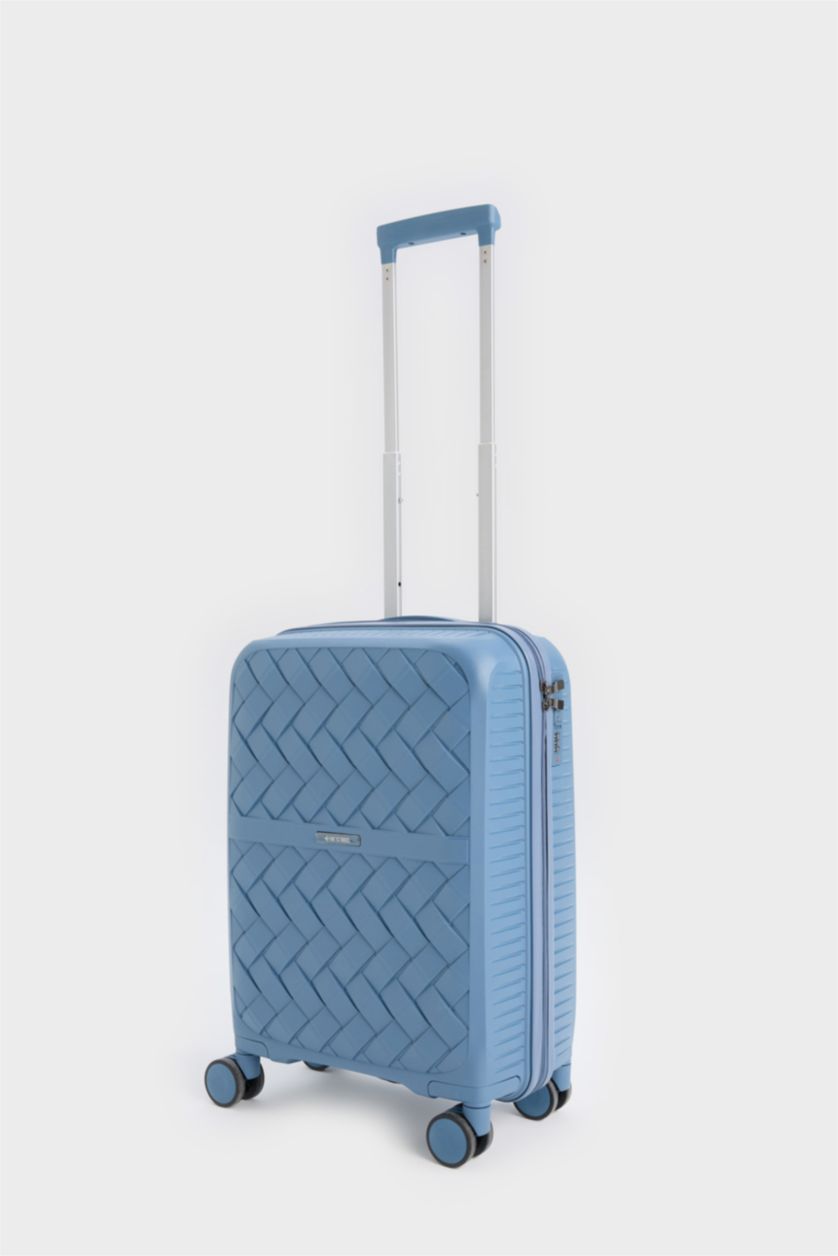 Kadın Lacivert Orta Unisex Sert Kapaklı Çekçekli Orta Boy  Valiz