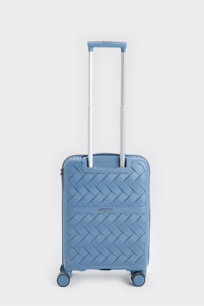 Kadın Lacivert Orta Unisex Sert Kapaklı Çekçekli Orta Boy  Valiz