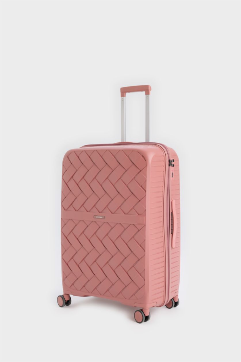 Kadın Rose Büyük Unisex Sert Kapaklı Çekçekli Büyük Boy Valiz