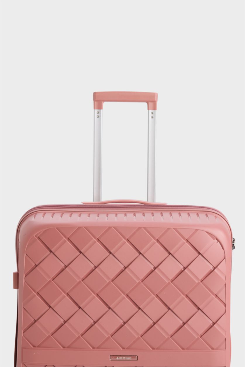 Kadın Rose Büyük Unisex Sert Kapaklı Çekçekli Büyük Boy Valiz