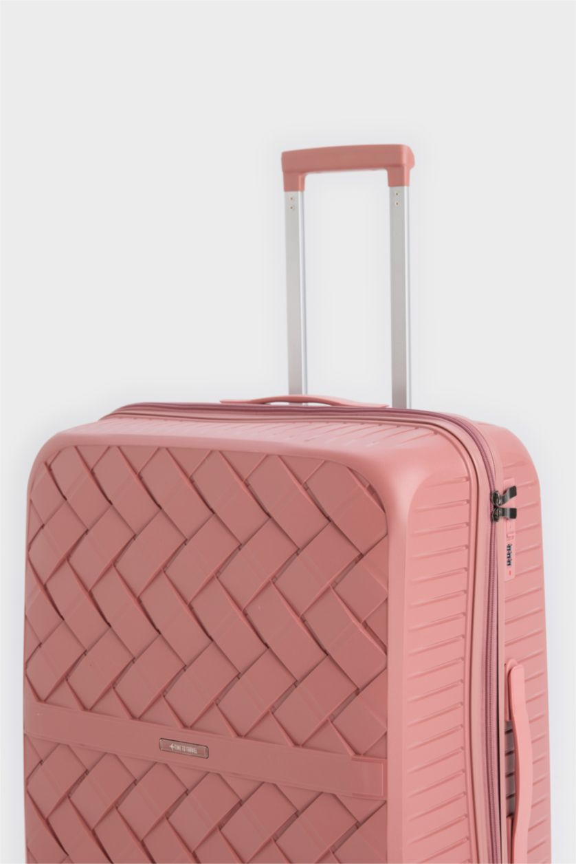 Kadın Rose Büyük Unisex Sert Kapaklı Çekçekli Büyük Boy Valiz