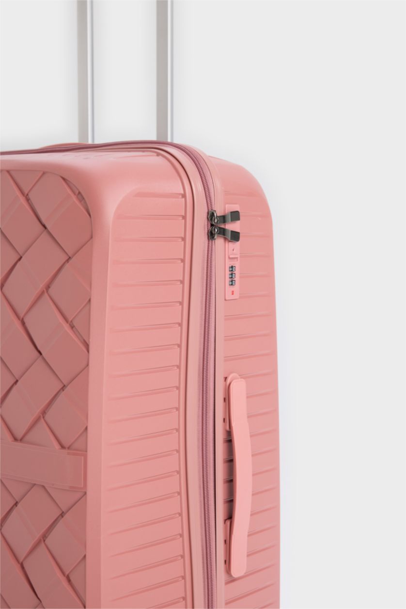 Kadın Rose Büyük Unisex Sert Kapaklı Çekçekli Büyük Boy Valiz