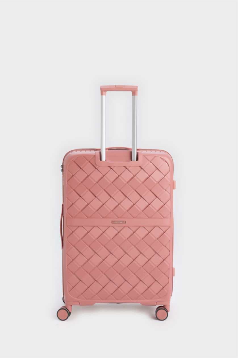 Kadın Rose Büyük Unisex Sert Kapaklı Çekçekli Büyük Boy Valiz