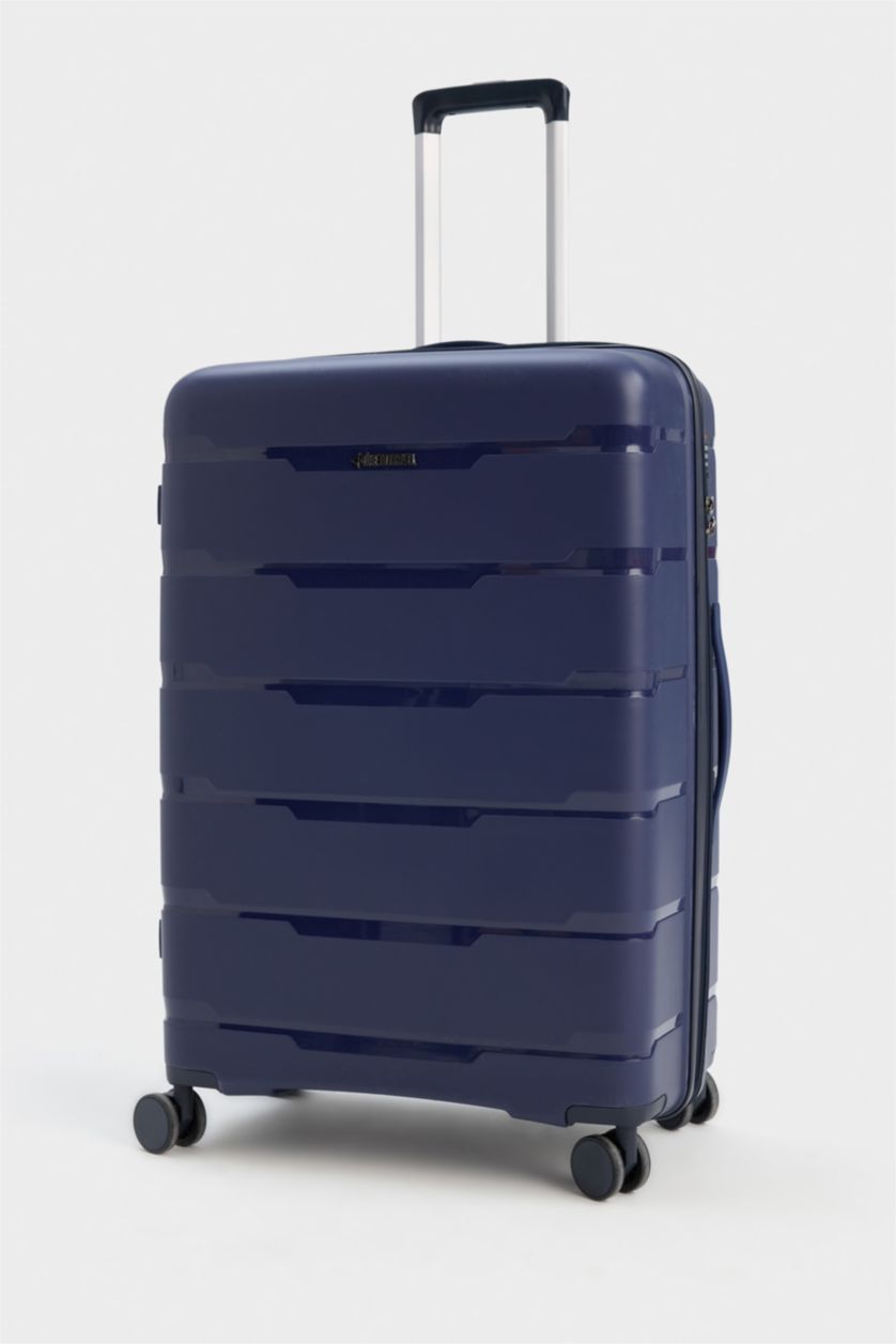 Kadın Lacivert Büyük Unisex Sert Kapaklı Büyük Boy Valiz