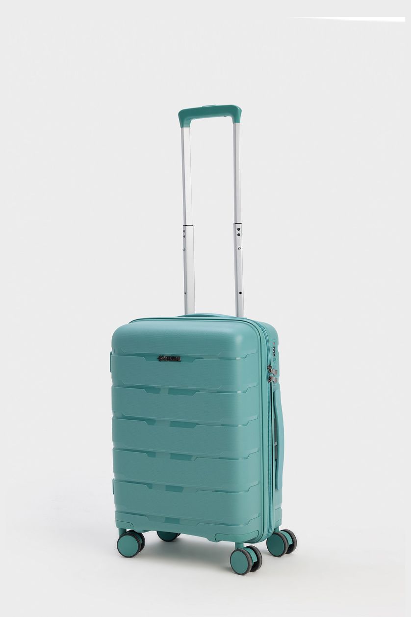 Kadın Su Yeşili Küçük Unisex Sert Kapaklı Çekçekli Küçük Boy Valiz