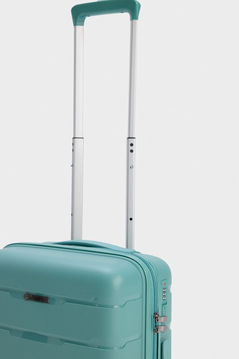 Kadın Su Yeşili Küçük Unisex Sert Kapaklı Çekçekli Küçük Boy Valiz