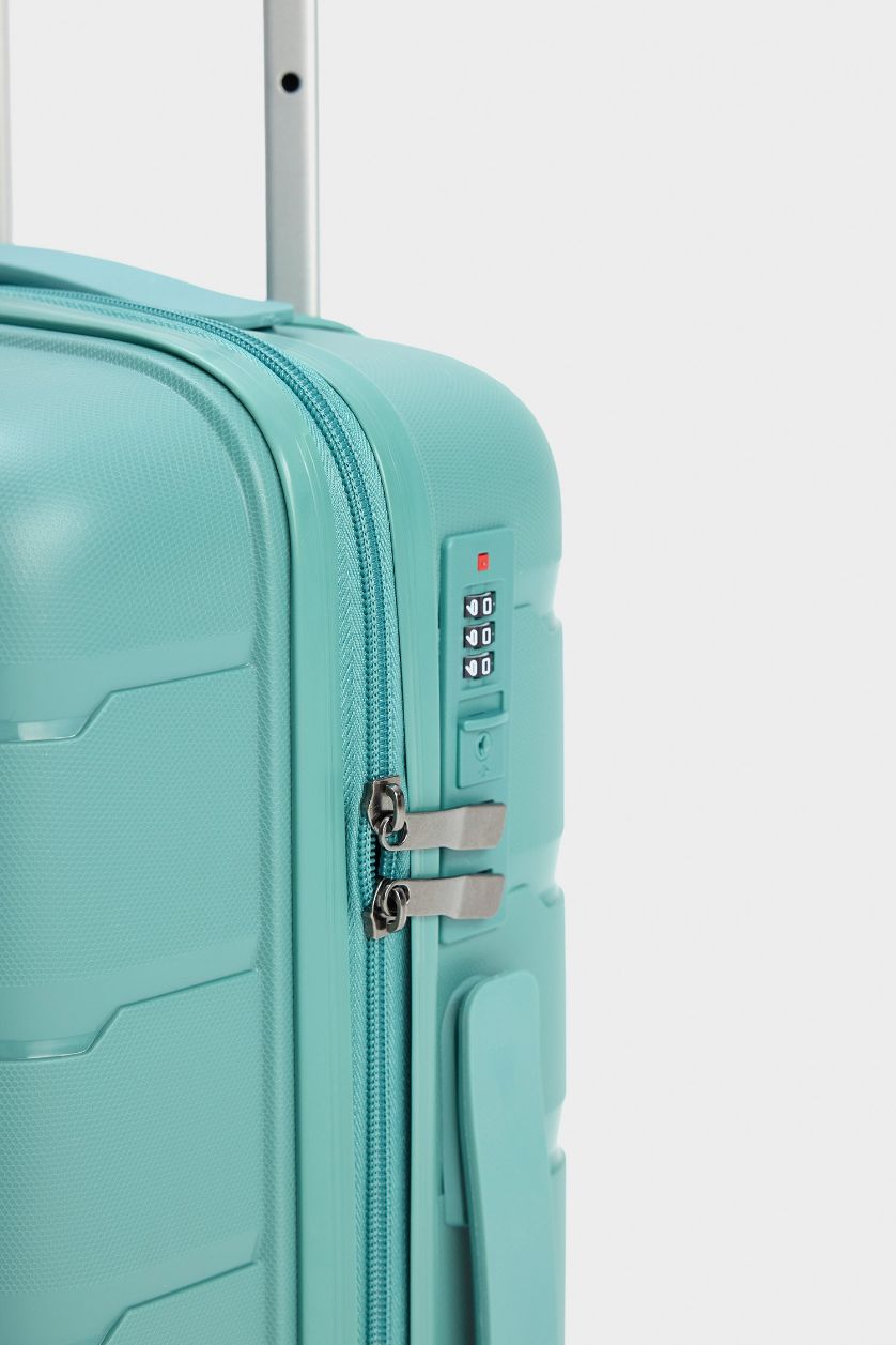 Kadın Su Yeşili Küçük Unisex Sert Kapaklı Çekçekli Küçük Boy Valiz