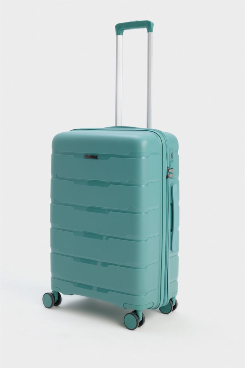 Kadın Su Yeşili Orta Unisex Sert Kapaklı Çekçekli Büyük Boy Valiz