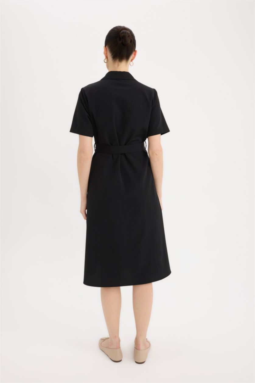 FEMME Noir Robes Popeline
