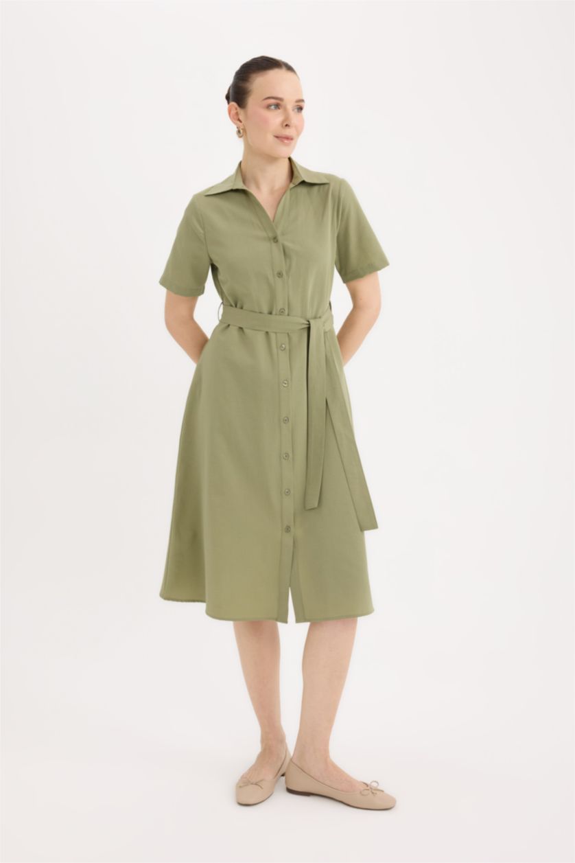 نساء كاكي Poplin Dress