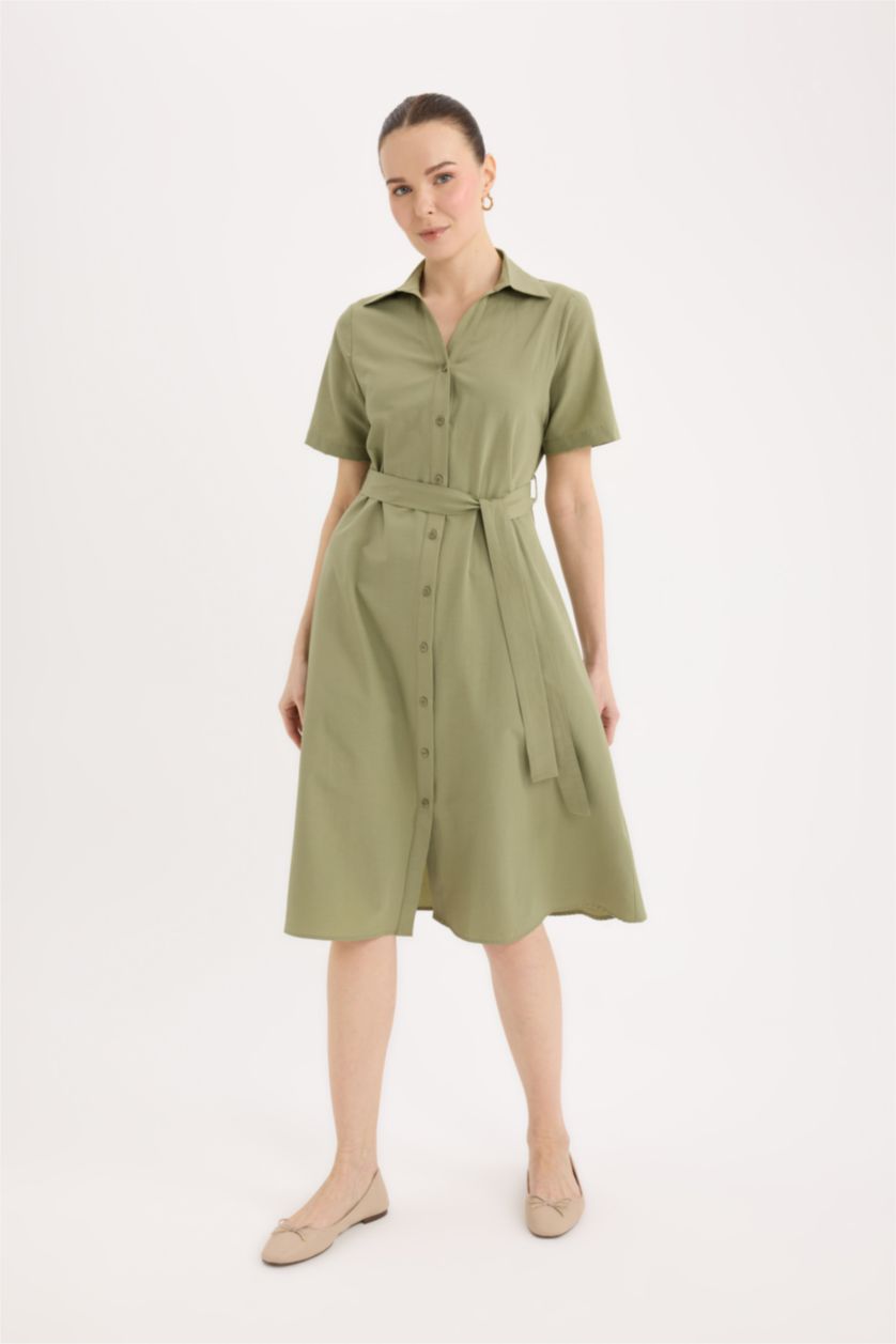 نساء كاكي Poplin Dress
