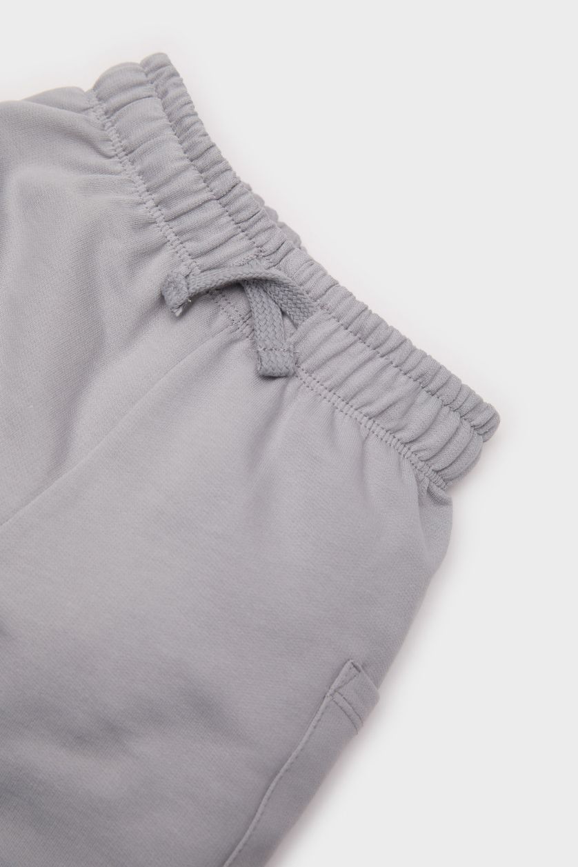 BABY BOY Grey Baby Boy Regular Fit Sweatshirt Fabric Shorts