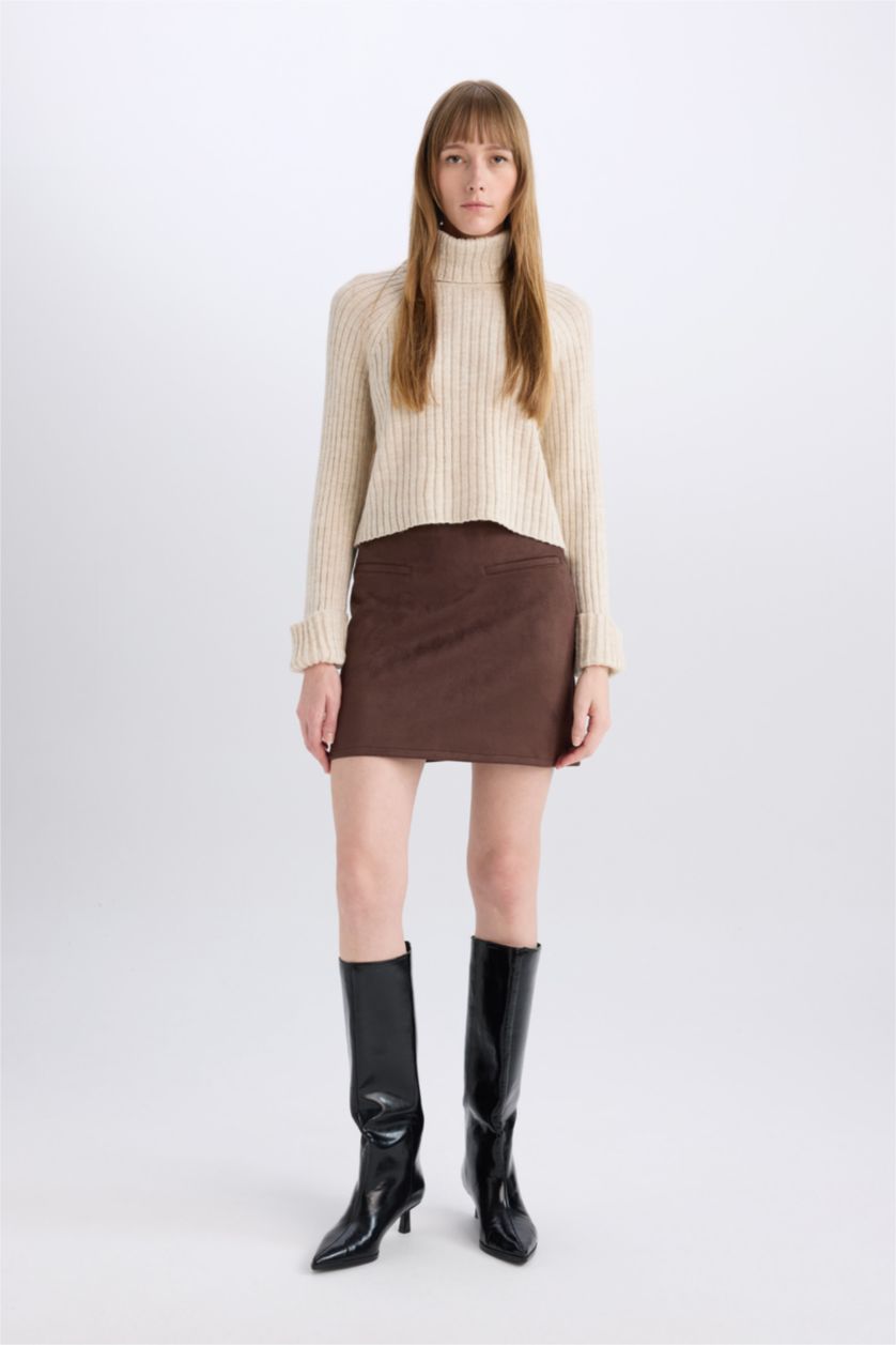 WOMAN Brown A Cut Mini